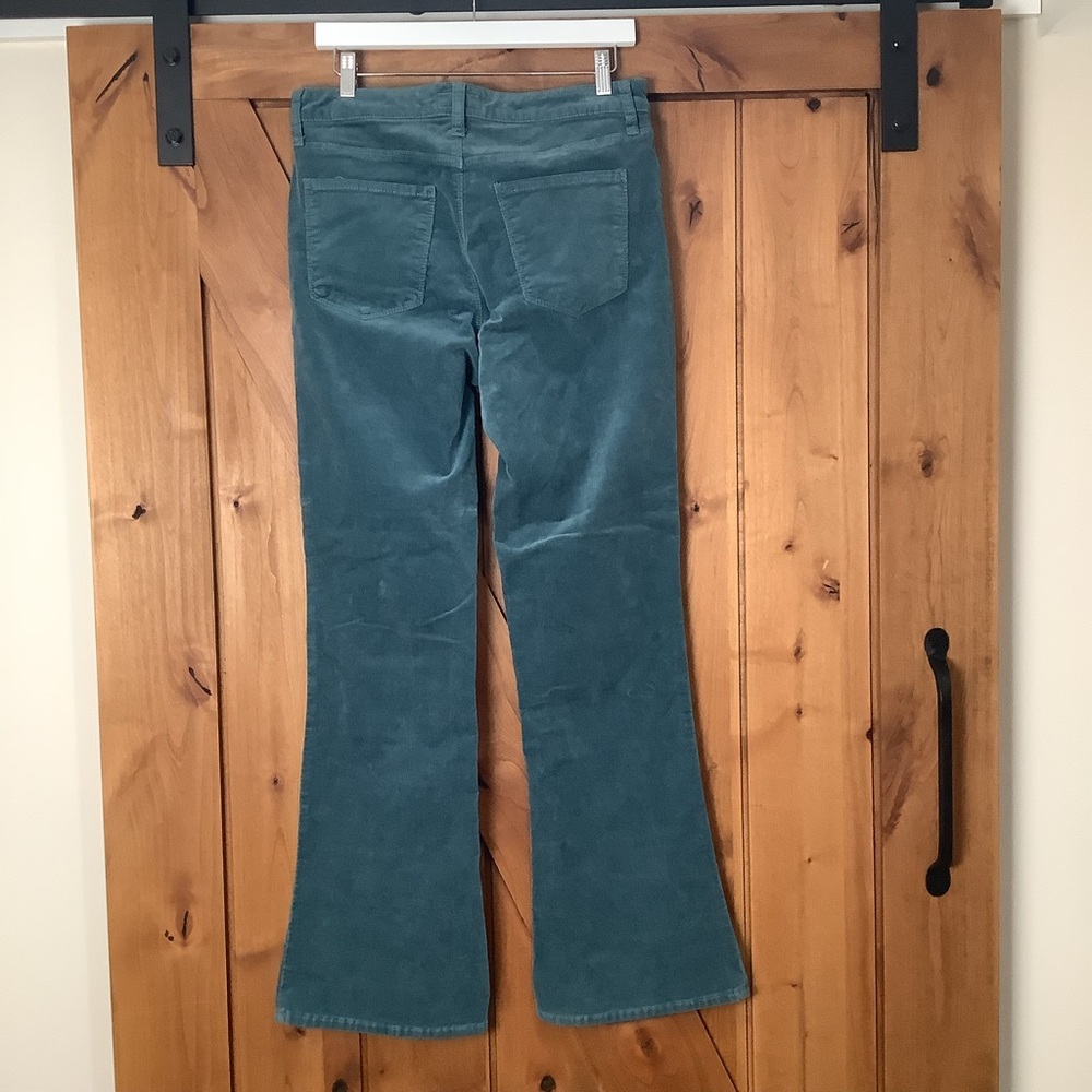 Kut From The Kloth High Rise Ana Fab Ab Flare Teal Corduroy Pants - Picture 4 of 13